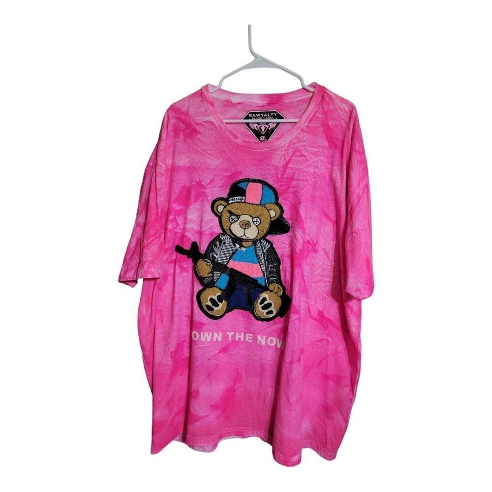 RAWYALTY COUTURE Shirt Mens Size 4xl Pink RARE Rhinestones Dog Made In USA